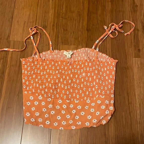 NWT pac sun adorable orange floral crop top! - Picture 1 of 4